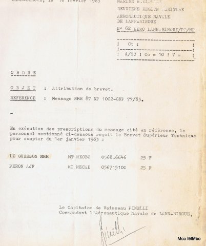 Affectation 25F en 1979 et 1983